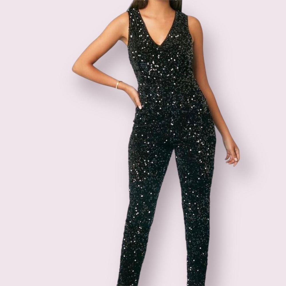 Stunning black sequin jumpsuit